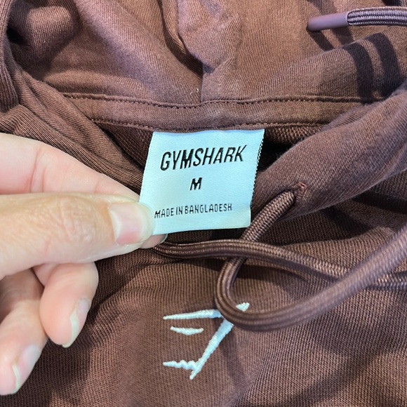 Gymshark Brown Hooded Sweatshirt cropped Relaxed Fit - Picture 2 of 5